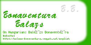 bonaventura balazs business card